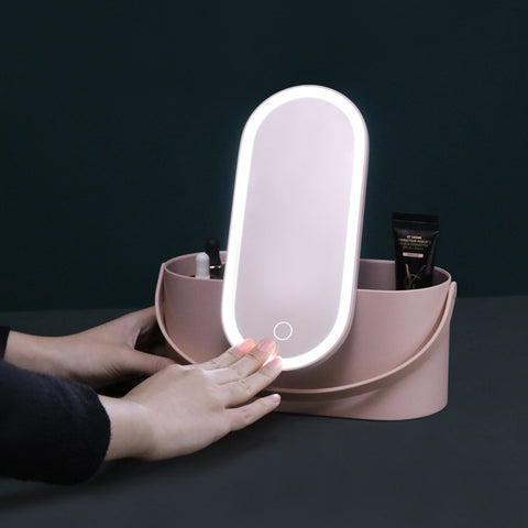 Image of Portable Travel Makeup Case With Detachable LED Light Mirror