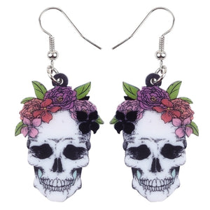 FREE OFFER Halloween Smile Flower Skull Earrings