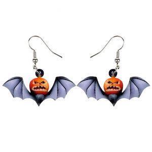 FREE OFFER Halloween Pumpkin Bat Earrings