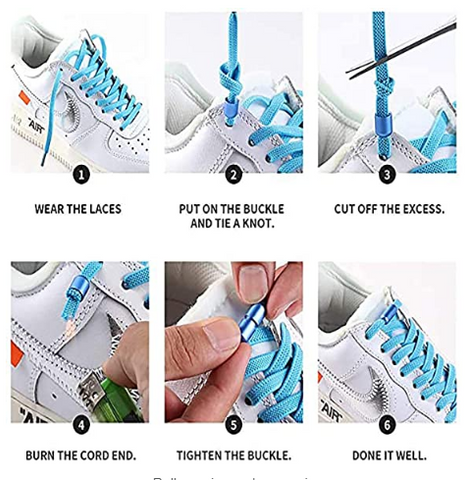 Image of No Tie Screw Lock Elastic Shoelaces