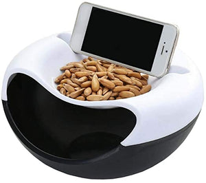 Double Layer Snack Bowl Phone Holder