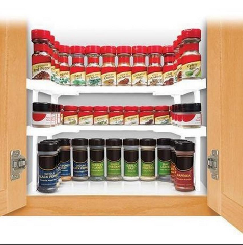 Image of Adjustable Kitchen Storage Spice Rack Organizer