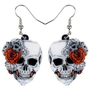 FREE OFFER Rose Flower Skull Halloween Earrings