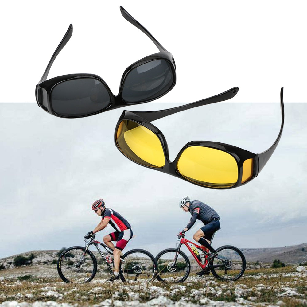 HD Night Vision Driving & Cycling Glasses (Fits Over Prescription Glasses)