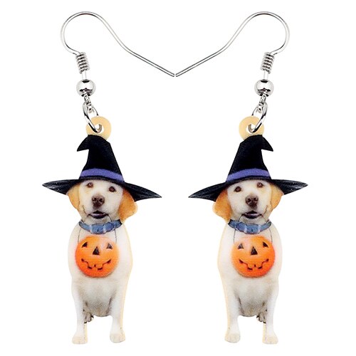 FREE OFFER Halloween Pumpkin Labrador Dog Earrings