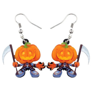 FREE OFFER Halloween Smile Pumpkin Reaper Earrings