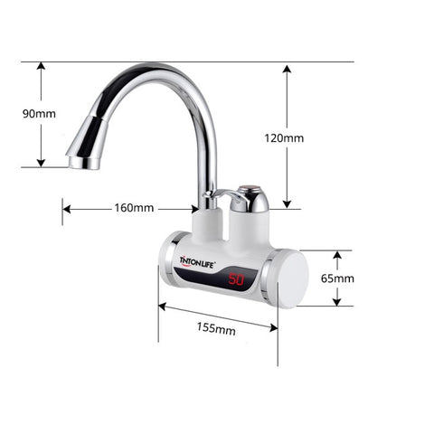 Image of LED Digital Display Tank-less Instant Faucet Water Heater (EU Plug)