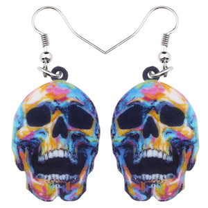 FREE OFFER Halloween Floral Punk Skull Skeleton Earrings