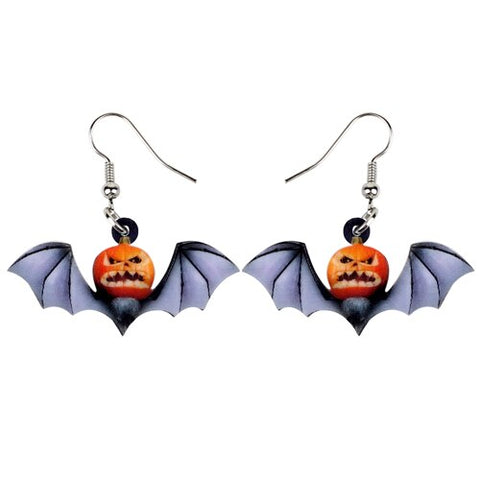 Image of FREE OFFER Halloween Pumpkin Bat Earrings