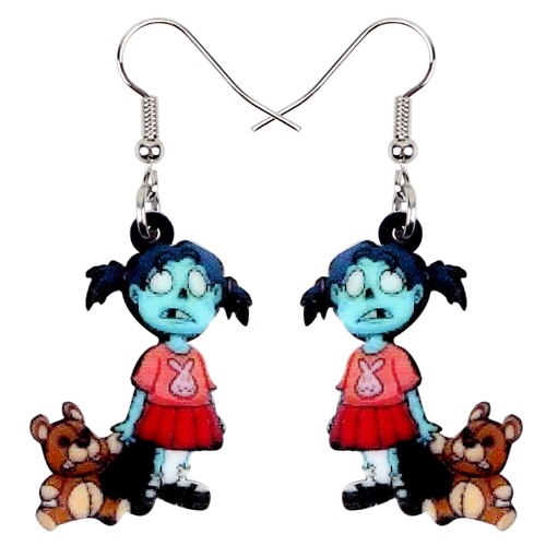 FREE OFFER Zombie Girl With Toy Halloween Earrings