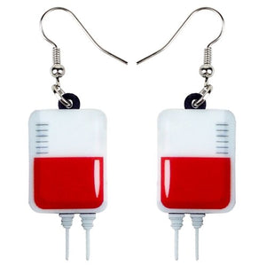 FREE OFFER Blood Plasma Bag Halloween Earrings